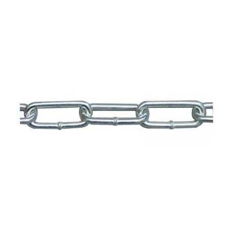 Chaîne Maillons Longs Acier Zingué  diamètre 8mm au mètre